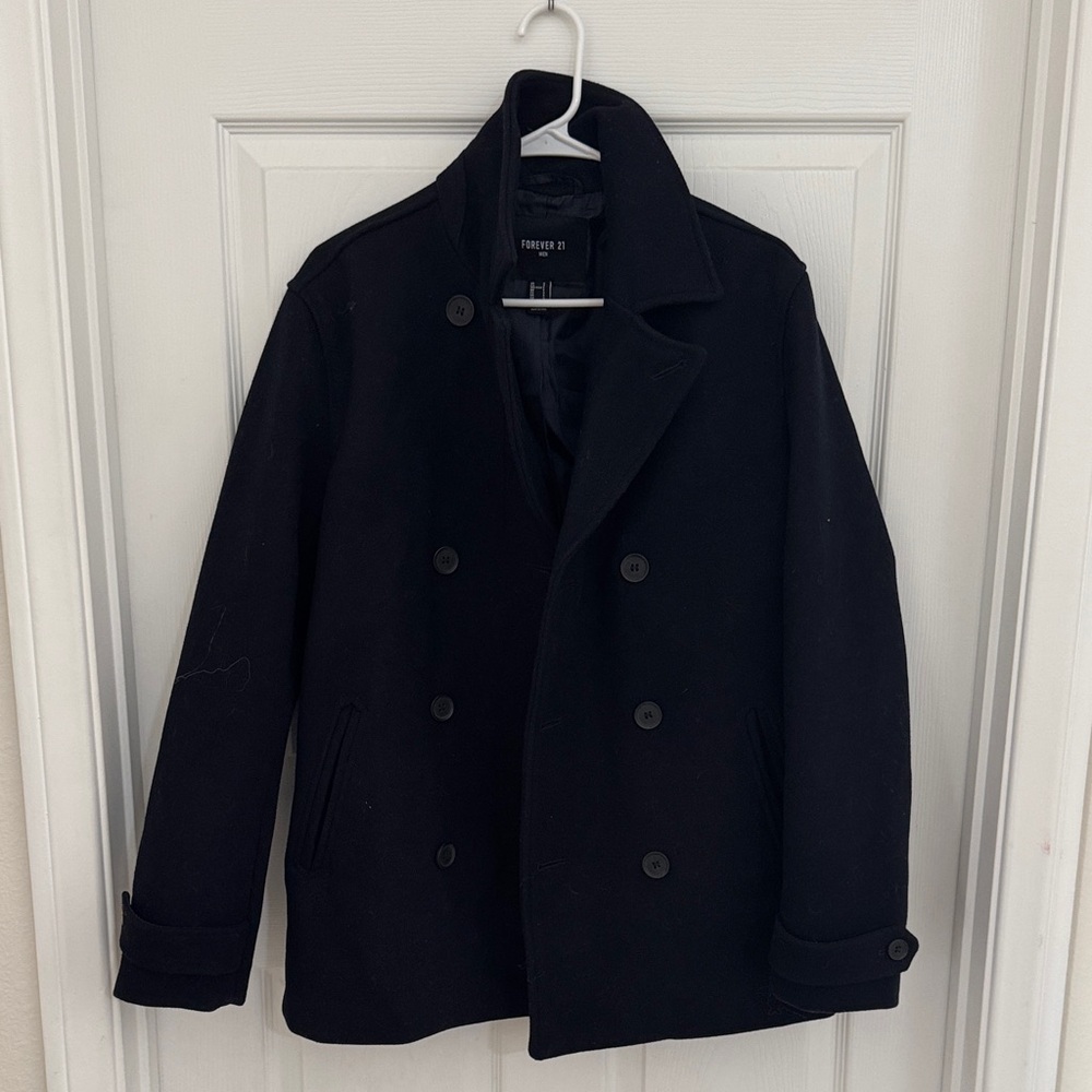 Forever 21 Men's Navy Blue Peacoat